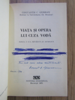 Constantin C. Giurescu - Viata si opera lui Cuza Voda (cu autograful autorului)