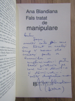 Ana Blandiana - Fals tratat de manipulare (cu autograful autorului)