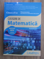 Marius Burtea, Georgeta Burtea - Culegere de matematica, semestrul I, clasa a X a