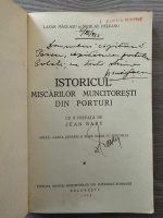 Lazar Maglasu, Nicolae Deleanu - Istoricul miscarilor muncitoresti din porturi (1932, autograf)