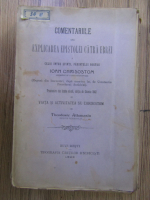 Theodosie Athanasiu - Comentariile sau explicarea epistolei catra ebrei (1923)