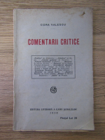 Cora Valescu - Comentarii critice