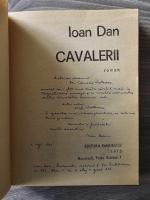 Ioan Dan - Cavalerii (cu autograful autorului)