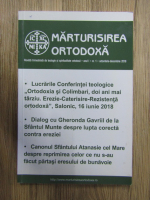 Revista Marturisirea Ortodoxa, anul I, nr 1, octombrie-decembrie 2018