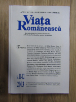 Revista Viata Romaneasca, anul XCVIII, nr. 11-12, noiembrie-decembrie, 2003