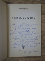 George Tarnea - Starea de iubire (cu autograful autorului)