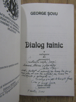 Anticariat: George Sovu - Dialog tainic (cu autograful autorului)