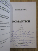 Anticariat: George Sovu - Romanticii (cu autograful autorului)