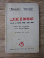 Anticariat: Dimitrie Gusti - Elemente de sociologie cu aplicari la cunoasterea tarii si a neamului nostru, clasa VIII a secundara (1923)