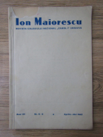 Anticariat: Revista Ion Maiorescu, anul VII, nr. 8-9, aprilie-mai 1942