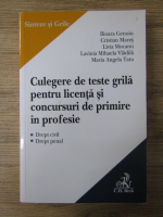 Ilioara Genoiu - Culegere de teste grila pentru licenta si concursuri de primire in profesie