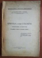 Haralambie P. Roventa - Epistola catre coloseni