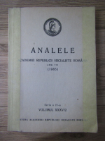 Analele Academiei Republicii Socialiste Romania, anul 119, seria a IV a, volumul XXXV/2 (1985)