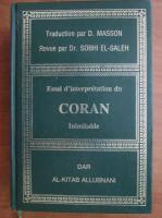 Essai d'interpretation du Coran