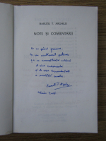 Barutu T. Arghezi - Note si comentarii (cu autograful lui Barutu Arghezi si al Doinei Arghezi)