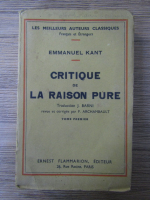 Emmanuel Kant - Critique de la raison pure (1938)