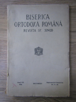 Biserica Ortodoxa Romana. Revista Sf. Sinod, anul LII, septemvrie-octomvrie nr. 9-10