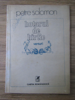 Petre Solomon - Hotarul de hartie. Versuri