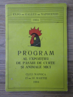 Program ale expozitiei de pasari de curte si animale mici, Cluj-Napoca 15-18 martie 1984