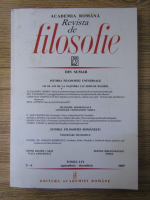 Revista de filosofie, Nr. 5-6 septembrie-decembrie 2009