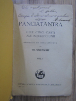 Theofil Simenschy - Panciatantra. Cele cinci carti ale intelepciunii (volumul 1, cu autograful autorului, 1932)
