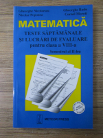 Gheorghe Nicolaescu - Matematica. Teste saptamanale si lucrari de evaluare pentru clasa a VIII-a, semestrul al II-lea