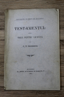 C. T. Horezeanu - Testamentul. Teza pentru licenta (1902)