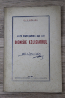 Dumitru Balasa - Alte manuscrise ale lui Dionisie Eclisiarhul (1941)