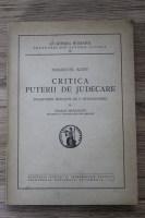 Immanuel Kant - Critica puterii de judecare (1940)