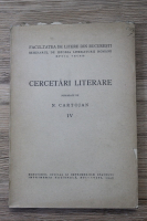 N. Cartojan - Cercetari literare (volumul 4, 1940)