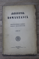 Revista Arhiva Romaneasca (tomul III, 1939)
