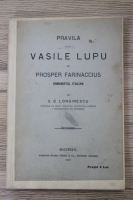 S. G. Longinescu - Pravalia lui Vasile Lupu si Prosper Farinaccius (1909)