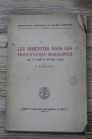 V. Costachel - Les immunites dans les principautes roumaines aux XIV-eme et XV-eme siecles (1947)