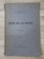 I. Vladescu - Despre dari sau impozite, volumul 1. Birul