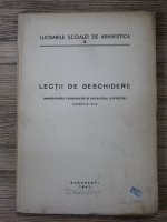Anticariat: Lucratile scoalei de arhivistica. Lectii de deschidere. Inaugurarea cursurilor si catalogul expozitiei, noiembrie 1942