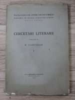 N. Cartojan - Cercetari literare (volumul 1, 1934)