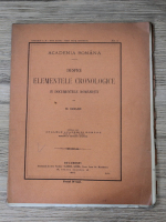 N. Docan - Despre elementele cronologice in documentele romanesti (1910)