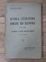 Constantin Loghin - Istoria literaturii romane din Bucovina (1926)