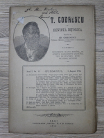 Anticariat: Gh. Ghibanescu - Revista istorica Teodor Codrescu, anul I, nr. 11, 1 august 1916
