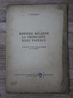Ion Ionascu - Marturii relative la cronicarul Radu Popescu (1945)