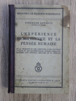 Stephane Lupasco - L'experience microphysique et la pensee humaine (1940)