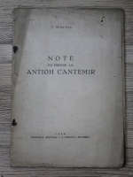 Vasile Mihordea - Note cu privire la Antioh Cantemir (1946)