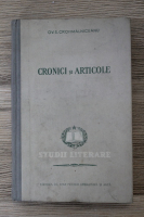 Ovid S. Crohmalniceanu - Cronici si articole