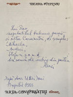 Ileana Vulpescu - Arta conversatiei (cu autograful autoarei pentru Ion Caramitru)