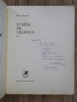 Ben. Corlaciu - Starea de urgenta (cu autograful autorului)