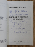 Constantin Parascan - Eminescu si Creanga la Junimea (cu autograful autorului)