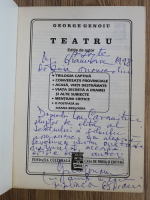 George Genoiu - Teatru (cu autograful autorului)