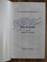 Ion Constantinescu Maracineanu - Sete de jaratec (cu autograful autorului)