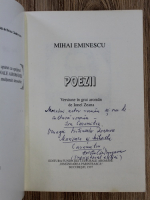 Mihai Eminescu - Poezii. Versiune in grai aroman (cu autograful lui Hristu Candroveanu)