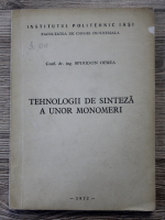 Spiridon Oprea - Tehnologii de sinteza a unor monomeri